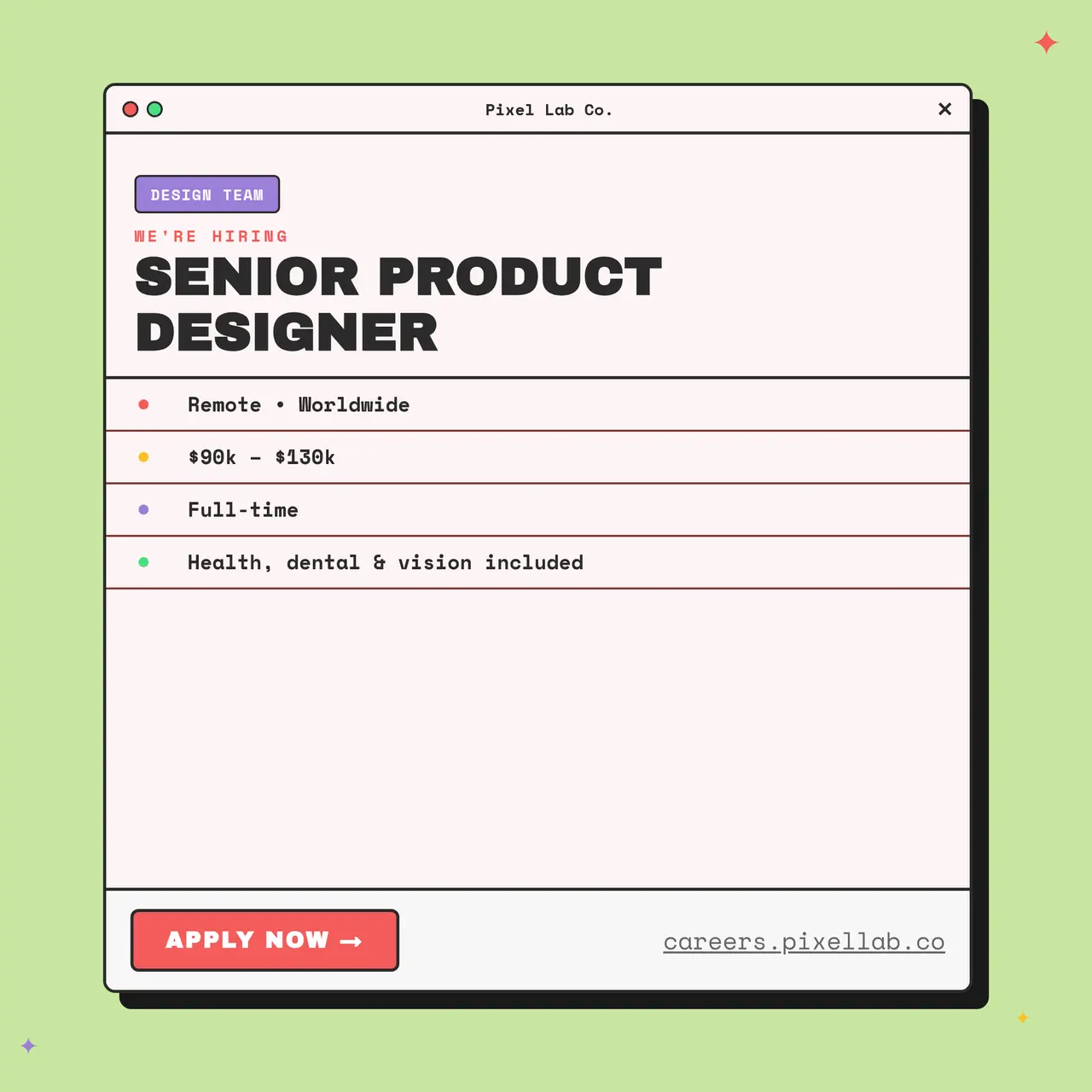 Neo Brutalist Job Posting template preview