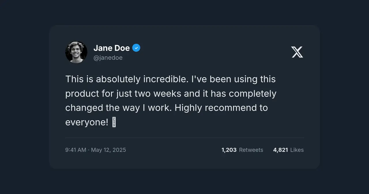Tweet Frame template preview