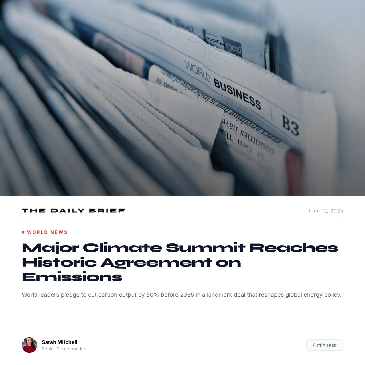 News Post template preview