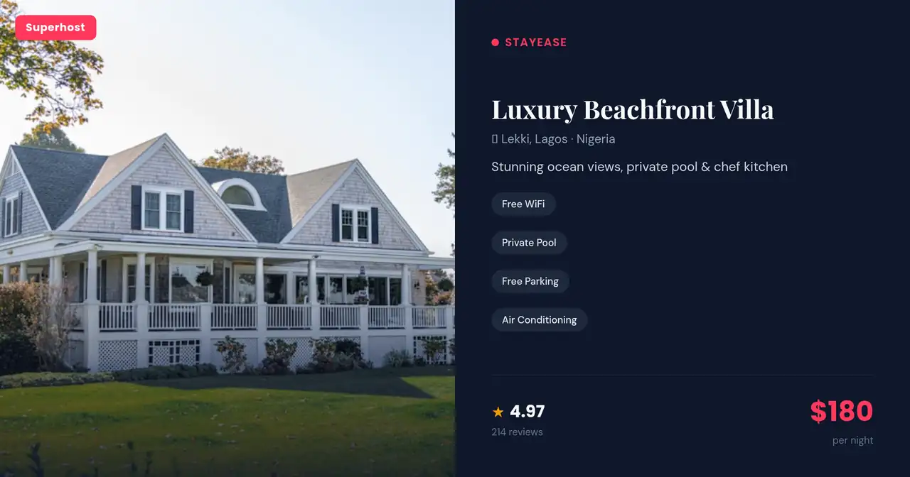 Home Rental – Shortlet & AirBnB template preview