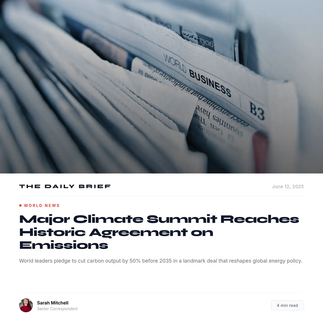 News Post template preview